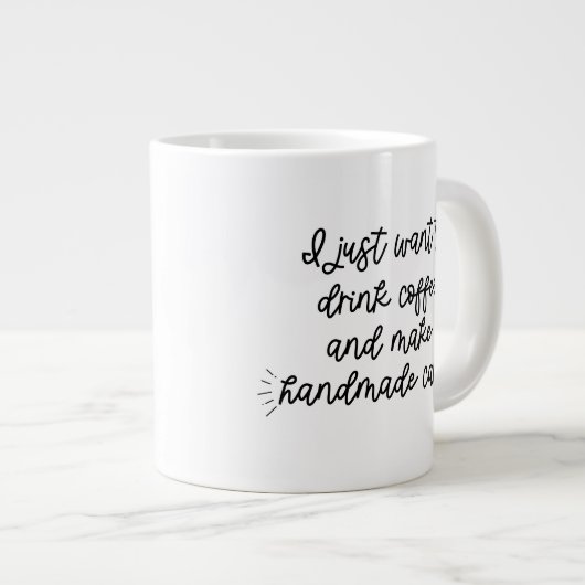 コーヒーを飲んで手作りのカードを作りたい ジャンボコーヒーマグカップ (正面右)