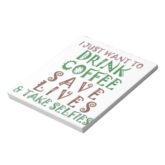 コーヒーを飲んで救飲みに行きたい ノートパッド (回転)