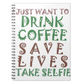 コーヒーを飲んで救飲みに行きたい ノートブック (正面)