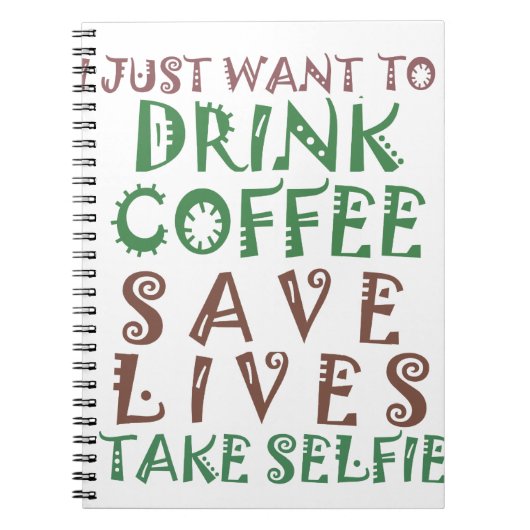 コーヒーを飲んで救飲みに行きたい ノートブック (正面)