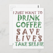 コーヒーを飲んで救飲みに行きたい ポストカード (正面/裏面)