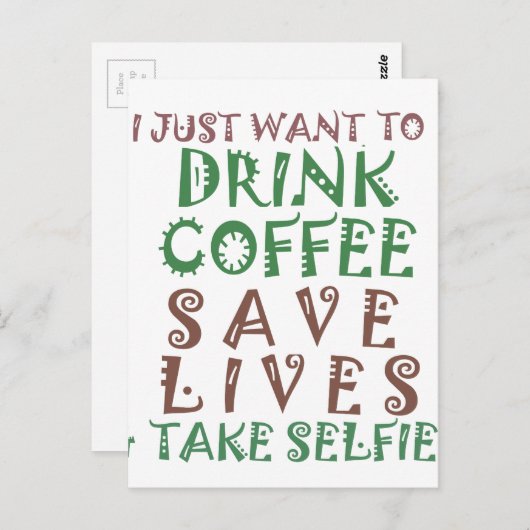 コーヒーを飲んで救飲みに行きたい ポストカード (正面/裏面)