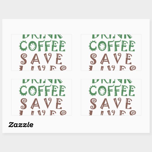 コーヒーを飲んで救飲みに行きたい 長方形シール (シート)