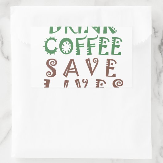 コーヒーを飲んで救飲みに行きたい 長方形シール (バッグ)