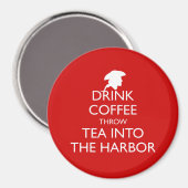 コーヒーを飲んで港にお茶を入れる マグネット (正面/裏面)
