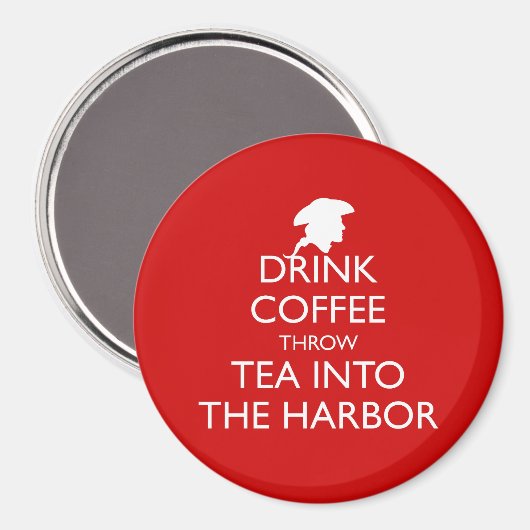 コーヒーを飲んで港にお茶を入れる マグネット (正面/裏面)