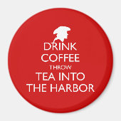 コーヒーを飲んで港にお茶を入れる マグネット (正面)