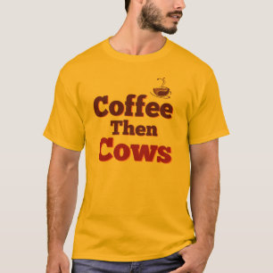 コーヒーを飲んで牛 Tシャツ