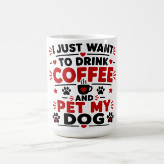 コーヒーを飲んで犬を撫でたいだけ コーヒーマグカップ