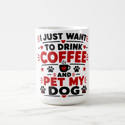 コーヒーを飲んで犬を撫でたいだけ コーヒーマグカップ (中央)
