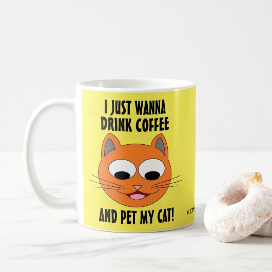 コーヒーを飲んで猫を撫でたい コーヒーマグカップ (ドーナツ)