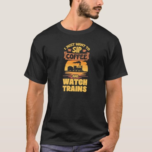 コーヒーを飲んで電車を見たいBuff Ra Tシャツ (正面)