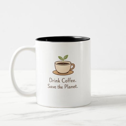 コーヒーを飲んで、地球を救おう。ミニマルエココーヒー ツートーンマグカップ (左)