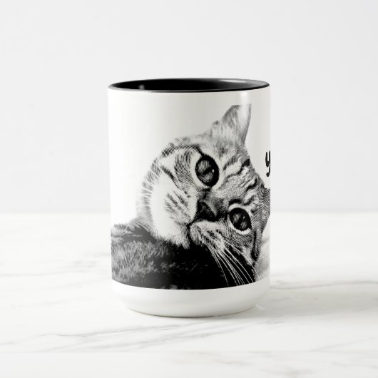 コーヒーを飲んで、猫注文する仕事がある マグカップ (中央)