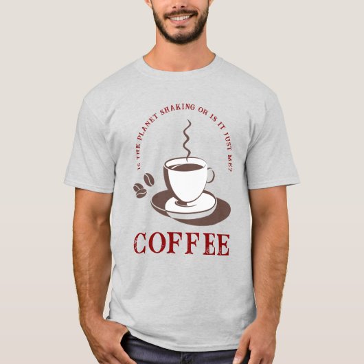 コーヒーを飲ユニセックスむTシャツ Tシャツ (正面)