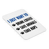 コーヒーを飲救み、動物、昼寝を取る マグネット (右側)