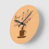 コーヒーを飲救む ラウンド壁時計 (傾斜)