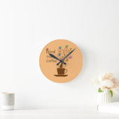 コーヒーを飲救む ラウンド壁時計 (ホーム)
