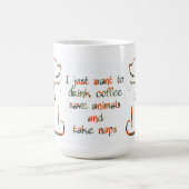 コーヒーを飲救む、動物、昼寝を取る – Pet Lover コーヒーマグカップ (中央)