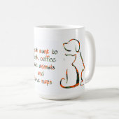 コーヒーを飲救む、動物、昼寝を取る – Pet Lover コーヒーマグカップ (正面右)