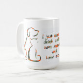 コーヒーを飲救む、動物、昼寝を取る – Pet Lover コーヒーマグカップ (正面左)