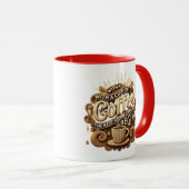 コーヒーを1杯飲むと、物語が最高のマグを始める マグカップ (正面右)