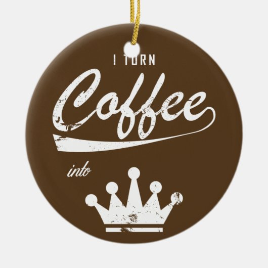 コーヒーをKOMに変える セラミックオーナメント (正面)