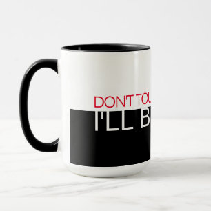 『コーヒーをtouchしないで』 WightRed文字Half Black マグカップ