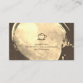 コーヒーアイコンウォーターカラー金ゴールドブラシ 名刺 (裏面)