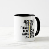 コーヒーアクロニムブラックタイポグラフィマグ マグカップ (正面右)