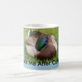 コーヒーアヒル寝るマグカップの後に私を起こす コーヒーマグカップ