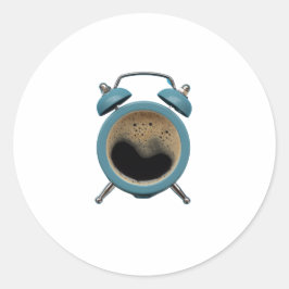 コーヒーアラームのロゴ ラウンドシール