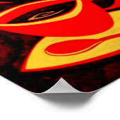 コーヒーアワー/レッドイエローコーヒーカップとコーヒーポット ポスター (角)