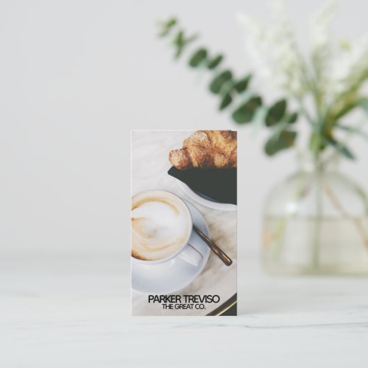 コーヒーアンドクロワッサンカフェ 名刺 (スタンド正面)