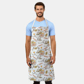 コーヒーアンドセイボリーブレックファーストベーコン |卵パターン エプロン (着用した状態)