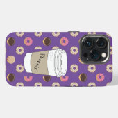 コーヒーアンドドーナツ名前をカスタムする iPhoneケース (裏面横)