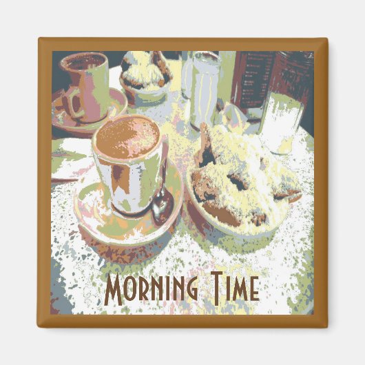 コーヒーアンドビグネツニューオーリンズカフェアウレイトドーナツ マグネット (正面)