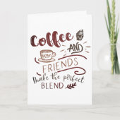 コーヒーアンドフレンズドードルアートタイポグラフィ サンキューカード (正面)