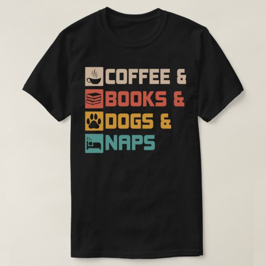 コーヒーアンプの本と犬アンプ昼寝動物愛C Tシャツ (デザイン正面)