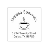 コーヒーアーチアドレスの蒸しカップ ラバースタンプ (インプリント)