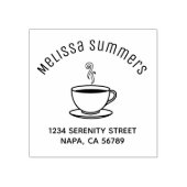 コーヒーアーチアドレスの蒸しカップ ラバースタンプ (インプリント)