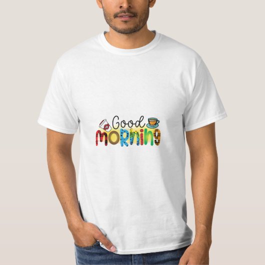 コーヒーアートおはよう Tシャツ (正面)