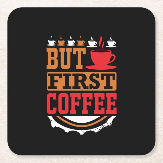 コーヒーアートがファーストコーヒー スクエアペーパーコースター (正面)