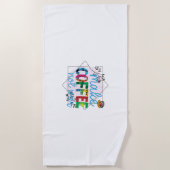 コーヒーアートが戦争ではなくコーヒーを作る ビーチタオル (正面)