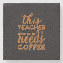 コーヒーアートこの先生はコーヒーが必要 ストーンコースター