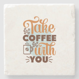 コーヒーアートでコーヒーを飲む ストーンコースター