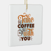 コーヒーアートでコーヒーを飲む セラミックオーナメント (右)