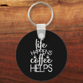 コーヒーアートの生活がコーヒーを救済生む キーホルダー (正面)