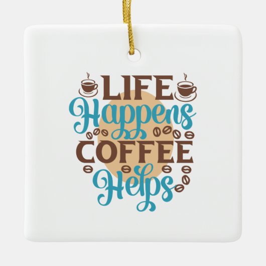 コーヒーアートの生活がコーヒーを救済生む セラミックオーナメント (正面)