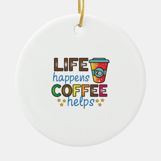 コーヒーアートの生活がコーヒーを救済生む セラミックオーナメント (正面)